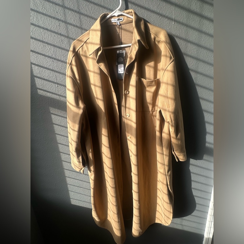 Tan Long Sleeve Button-Up Jacket